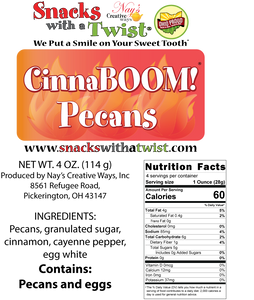 CinnaBOOM! Cinnamon and Cayenne Spiced Pecans